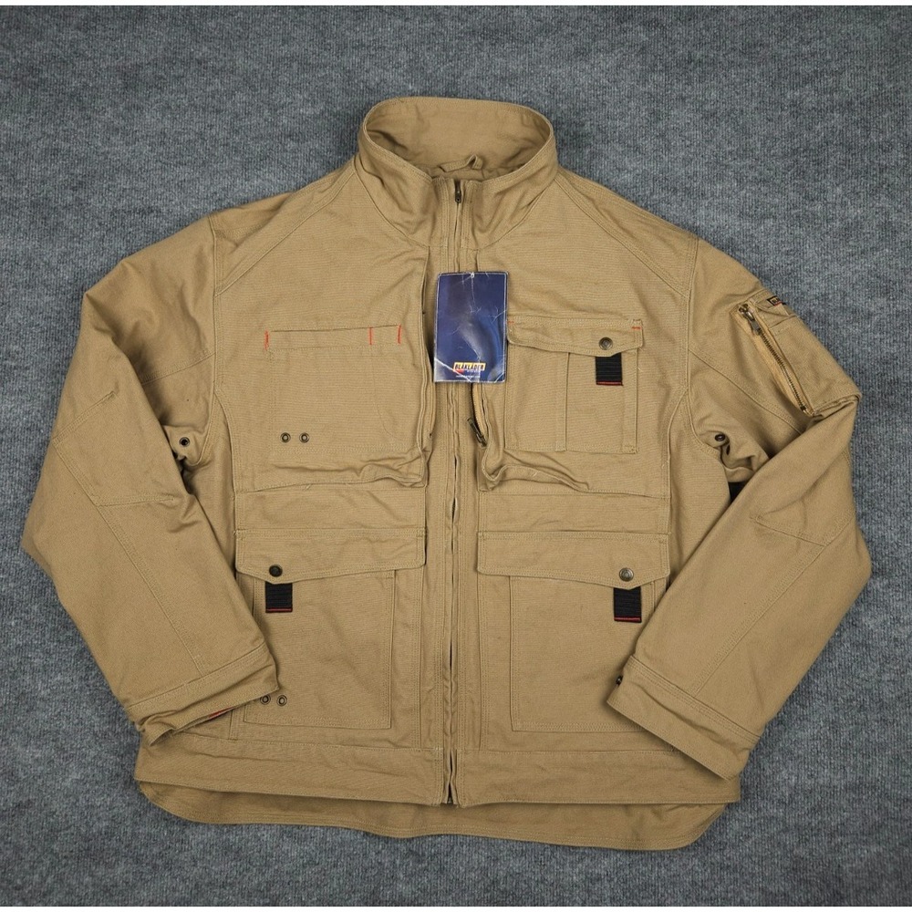 BLAKLADER Brawny Canvas Jacket Men's XXL Brown Heavy Workwear Zip Pockets NWT